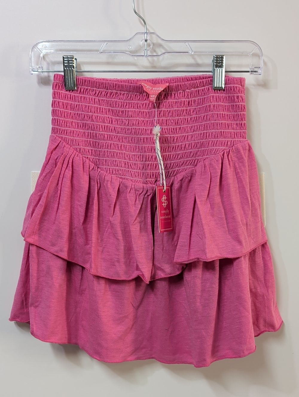 Simply Southern High Waisted Smocked Ruffle Mini Skirt Size Extra Small